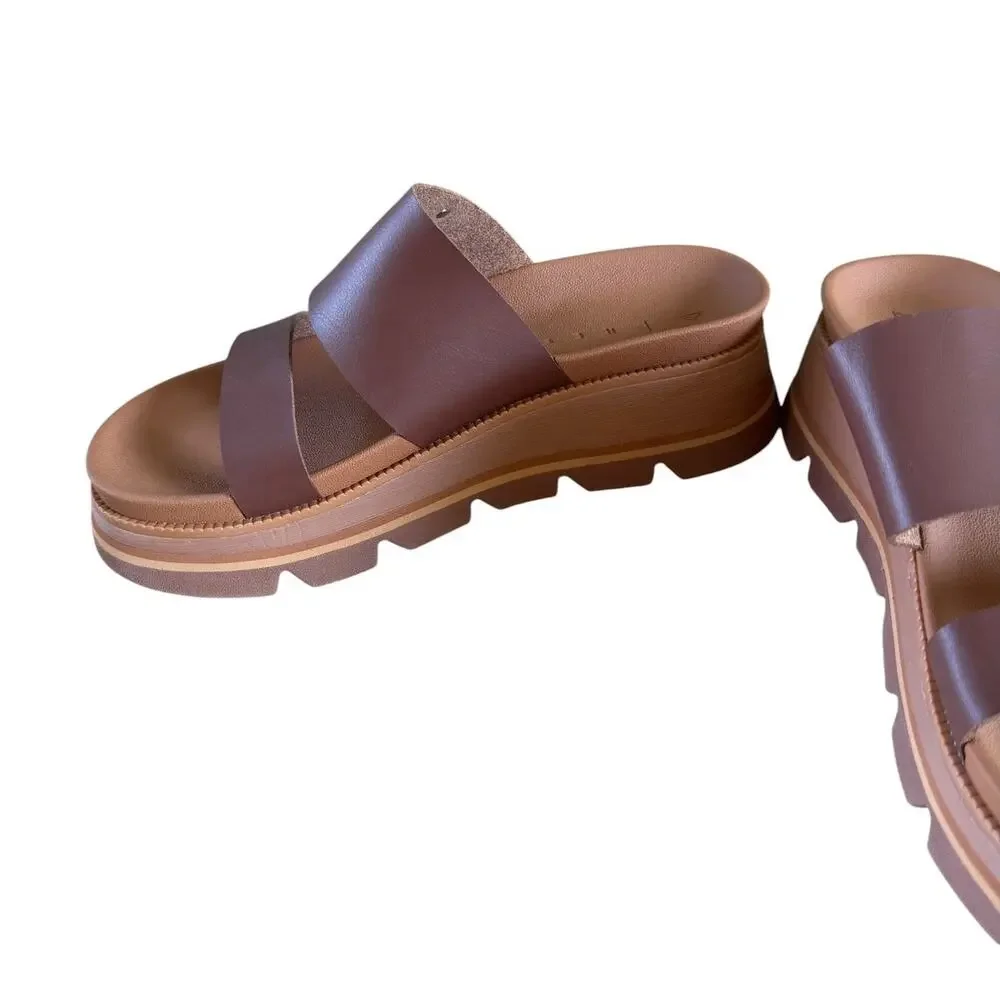 NWOB Reef Vista Luxe Siaa Countered Comfort Sandals Brown Platform Size 9